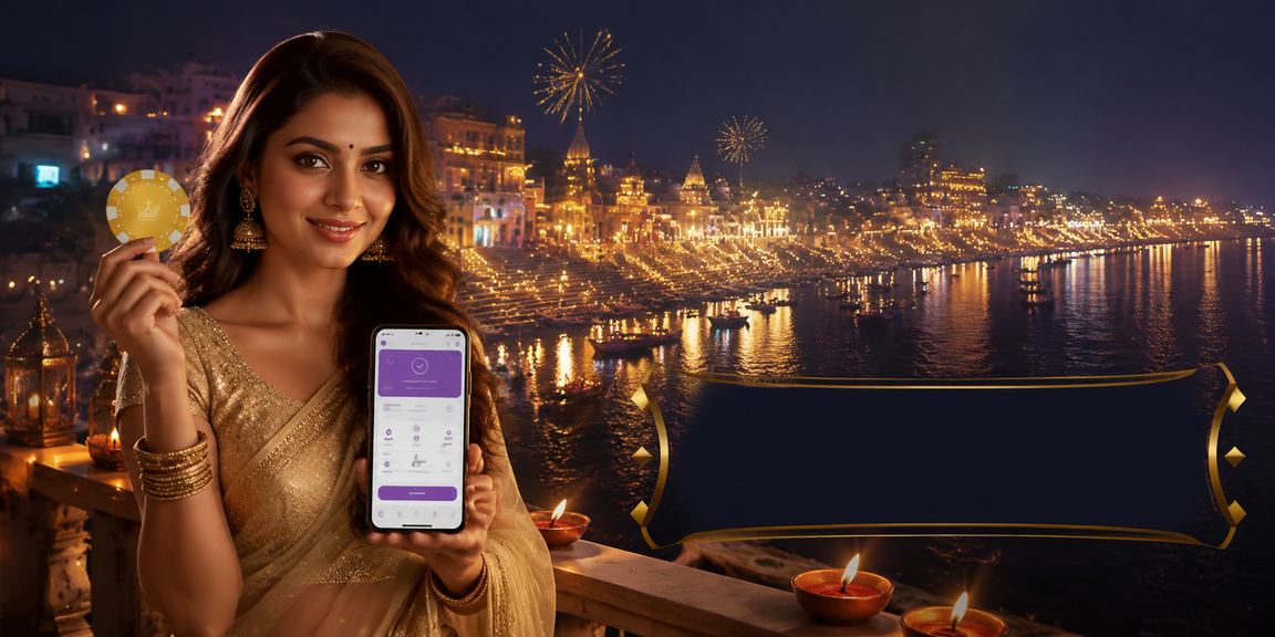 Cricket enthusiast in Varanasi holding a smartphone with betting site open
